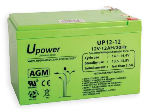 Monoblock CARBON GEL battery, closed maintenance-free 45Ah C10 12V  UP-CG45-12 — Acpclima