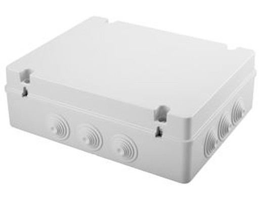 Junction Box With Low Screwed Cover - Ip55 - Internal Dimensions 380X300X120 - Walls With Cable Grommets - Gray