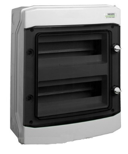 Ip65 Surface Distribution Box 24 Modules (2X12) Transparent Door