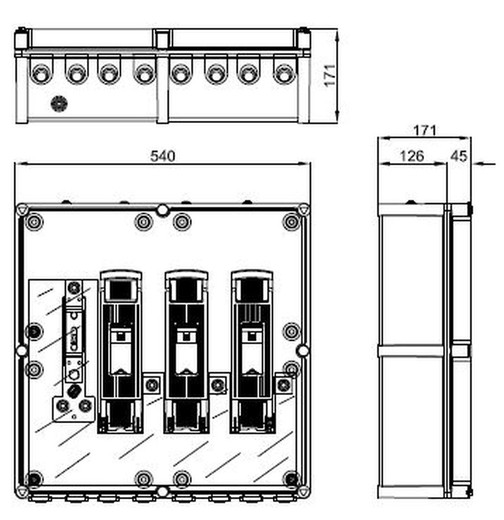 Caja distribución superficie IP65 24 módulos (2x12)puerta