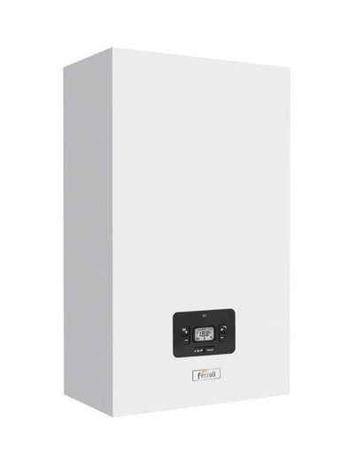 KALIS 24 C gas condensing wall-mounted boiler with standard gas outlet kit.