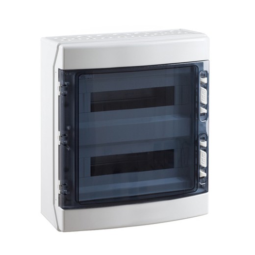 Cassetta di distribuzione compatta di superficie 2x18 (36) moduli (ABS) porta trasparente