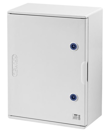 Quadro Poliéster Com Porta Cega Equipada Com Fechadura - 405X500X200 - Ip66 - Cinza Ral 7035