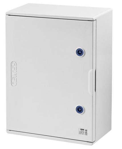 Quadro Poliéster Com Porta Cega Equipada Com Fechadura - 405X650X200 - Ip66 - Cinza Ral 7035