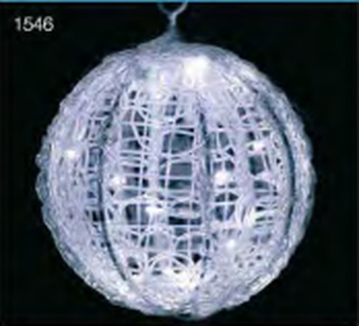 Esfera Pvc C/Leds 20Cm Blanco