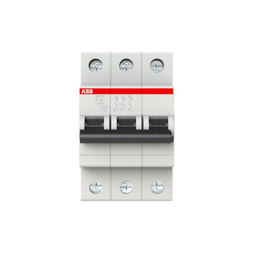 Interruptor automatico Sh203-C16 3P 16A C 6Ka