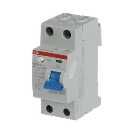 F202 AC-63/0.03 Interruptor diferencial 2P Type AC 30 mA 2Csf202001R1630