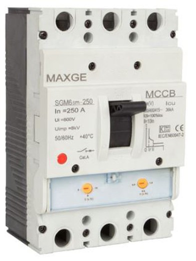 Sgm6Sm Interruttore Scatolato Con Regolazione Termica e Magnetica 4 P 250 A 36Ka