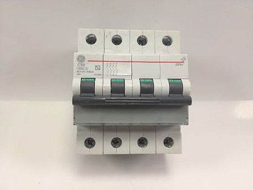 Interrupteur magnétothermique Ep60 4P 50A courbe C 6Ka