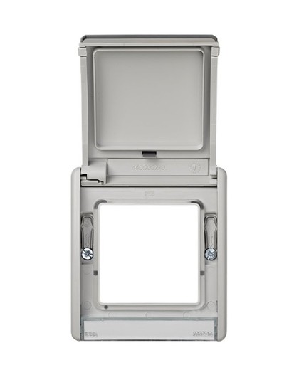 Frame with gray hinged lid Simon 44 Aqua. Frame with hinged lid in gray from the Simon 44 series.