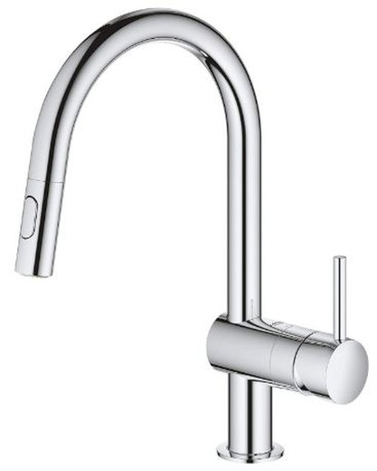 Grohe Minta Sink Mixer with Removable C Spout Matte Chrome