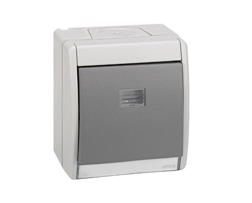 Monobloc IP55 10A 250V push button with quick terminal connection system gray Simon 44 Aqua