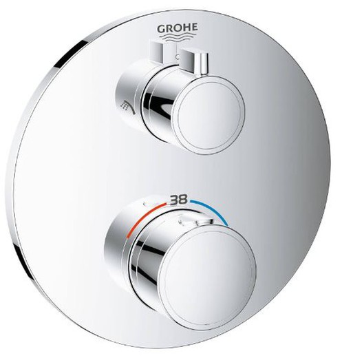 Grohtherm Round 2-Way Shower Thermostat With Aquadimmer Grohe