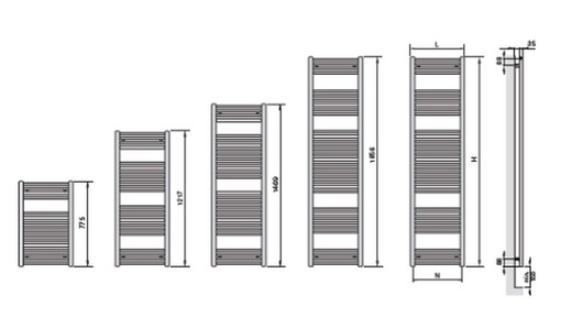 Chrome Water Towel Rail 1469 X 500