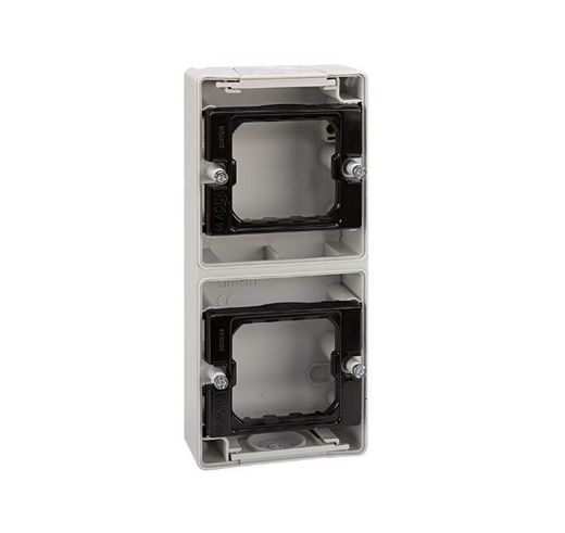 Base De Superficie Para 2 Elementos Vertical Simon 44 Aqua Gris