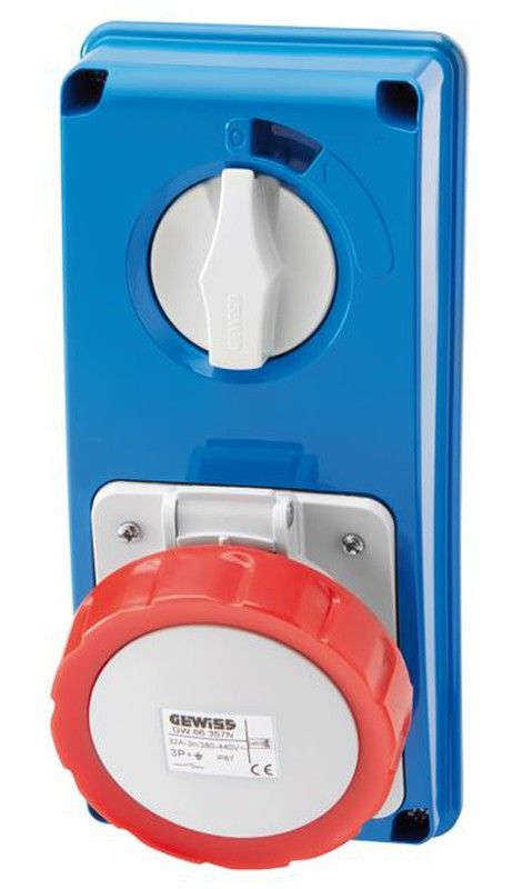 Base Fixa Intertravada Vertical - Sem Fundo - Sem Base Porta Fusíveis - 3P+E 32A 380-415V - 50/60H