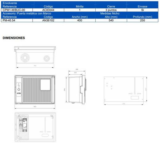 Caja General De Protección Cpm1-M/Buc00 330X460X190Mm