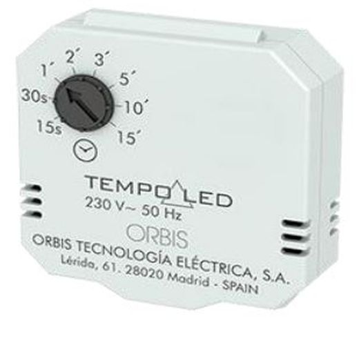 Elemento de Regulación y Control para Caja de Mecanismo TEMPOLED 230V Temporizador Regulable 15seg a 15 Min para Montaje en Caja de Mecanismo Universal Valido para instalación a 2 o 3 hilos