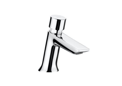 Grifo Temporizado De Repisa Para Lavabo Con Pulsador Y Limitador De Caudal