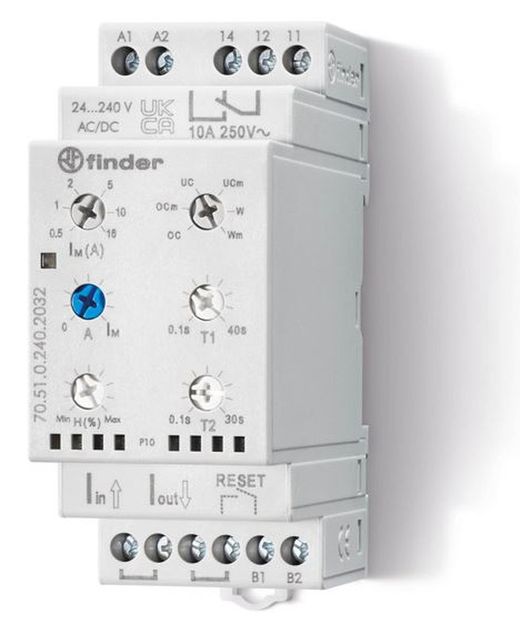 Relé Universal De Control Y Supervisión De Corriente Serie 70, Ac/Dc 0,5-16A, 1 Contacto Conmutado, 10A, memoria de fallo selectiva